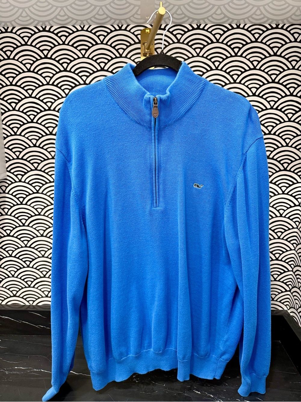 Vineyard Vines Men’s Bright Blue Quarter-Zip Sweater